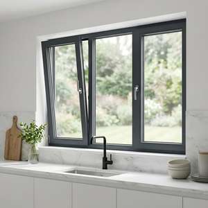 Projet d'appartement hôtelier moderne Fenêtre à ouverture basculante en aluminium Dessin technique gratuit Profil de rupture thermique personnalisé Conception de <span class=keywords><strong>vitrage</strong></span> - Product Image 6