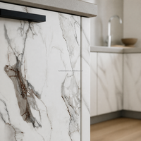 Panel Dinding PVC Marmer UV Glossy Tahan Air, Papan Dekoratif untuk Pelapis Dinding Interior dan Eksterior