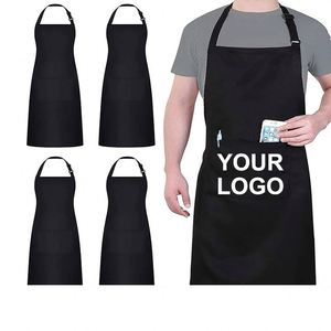 WSY353 Cooking Restaurants Cotton Polyester Man Woman Custom Logo Black Blank Bib <b>Kitchen</b> <b>Aprons</b> - Product Image 3