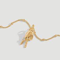 Collier pendentif geste de la main plaqué or, chaîne cubaine, bijoux punk gothiques, breloque tendance pour femme, accessoire de mode