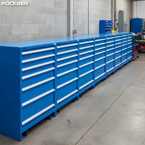 ROCKBEN Robuster Schwerlastschrank Werkstatt Fabrik Garage Lagerschrank CNC Mechaniker Rollender Stahlwerkzeug Modulschrank - Product Image 1
