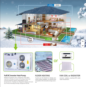 Système CVC Pompe <span class=keywords><strong>à</strong></span> chaleur air-eau EVI Full DC Inverter Hybride AC/DC Pompe <span class=keywords><strong>à</strong></span> chaleur solaire avec WIFI Automatique R410A Classe A+++ - Product Image 3