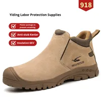Sepatu Keselamatan Pria Berinsulasi 6KV Anti-Hantaman & Anti-Tusuk dengan Ujung Baja dan Desain Slip-On untuk Penggunaan Industri