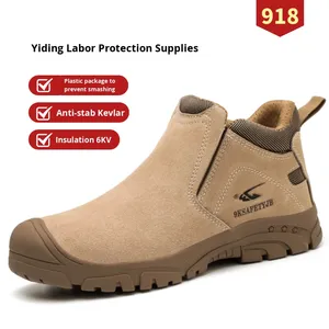Chaussures de sécurité isolées 6KV pour hommes, anti-écrasement et anti-perforation, avec embout en acier et design à enfiler, pour usage industriel - Product Image 6