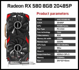 批发全新AMD Rx 580 8g游戏视频卡GPU 2048SP游戏图形电脑显卡台式电脑风扇冷却器 - Product Image 3