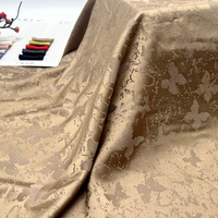 Tissu satiné jacquard papillon en polyester et élasthanne à motif tonal pour robes, kimonos, peignoirs et accessoires faits main