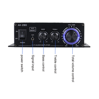 Amplificateurs numériques AK-280 Audio HiFi Bass Stéréo Mini amplificateur audio double canal Lecteur de musique Home cinéma Entrée RCA AUX