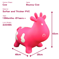 Jouet gonflable à chevaucher en forme de vache sauteuse, cheval sauteur, jouets gonflables en PVC pour la vente en gros