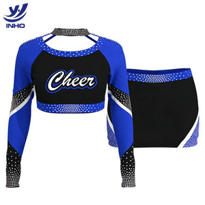 Uniformes de cheerleading personnalisés en gros, directement de l'usine, avec strass scintillants, tenues de cheerleader professionnelles bon marché pour les équipes - Product Image 3