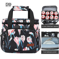 Sac isotherme pliable à fermeture éclair, imprimé animalier, imperméable 600D, pour la vente en gros en usine en Chine, marque privée