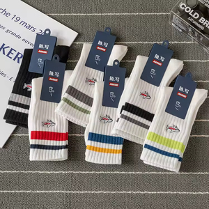 Trendy Snow Mountain Embroidery Mid-calf <b>Socks</b> for Men – Four Seasons Sports Hip-hop Couple <b>Long</b> <b>Socks</b> Cotton - Product Image 2