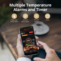 Termometer Daging Nirkabel INKBIRD INT-12E-BW WiFi 5G dan Bluetooth 5.4 Koneksi Ganda 2 Probe dengan 5 Sensor
