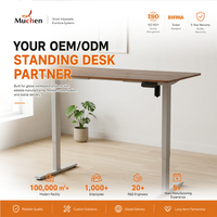 Bureau assis-debout électrique ergonomique à moteur unique pour télétravail, table de bureau réglable en hauteur motorisée en métal