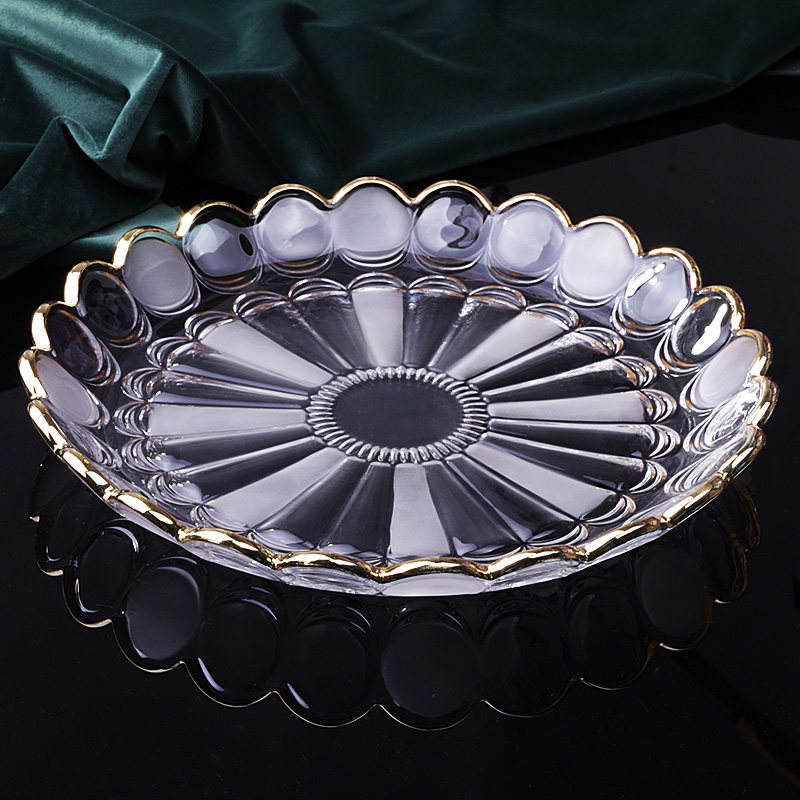 Clear Large phoenix feather fruit plate-caliber 35cm