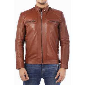 แจ็กเก็ตหนังสำหรับผู้ชายเสื้อแจ็คเก็ตหนังแท้สำหรับฤดูใบไม้ร่วงฤดูหนาว - Product Image 2