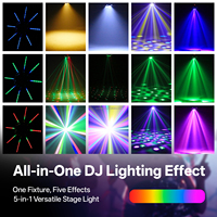 Luz de Efecto para Fiestas de 150W, Cabezal Móvil con Haz de Luz Rojo y Verde, Láser Estroboscópico, Control Remoto DMX512, para DJ, Discoteca, Bar, KTV, Navidad, Escenarios