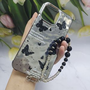 Custodia per Telefono <span class=keywords><strong>con</strong></span> Farfalla 3D Glitterata e Strass per <span class=keywords><strong>iPhone</strong></span> 16 15 14 13 12 <span class=keywords><strong>11</strong></span> Pro Max <span class=keywords><strong>con</strong></span> Braccialetto, <span class=keywords><strong>Cover</strong></span> Protettiva <span class=keywords><strong>Nera</strong></span> - Product Image 4