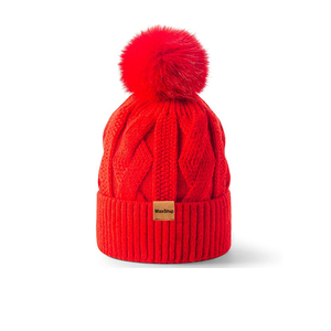 <span class=keywords><strong>Bonnet</strong></span> en tricot d'hiver personnalisé pour <span class=keywords><strong>femme</strong></span>, doux et chaud, en polaire, <span class=keywords><strong>bonnet</strong></span> tendance avec <span class=keywords><strong>pompon</strong></span> pour le ski - Product Image 4