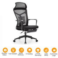 Chaise de bureau ergonomique moderne, hauteur réglable, dossier haut en mousse, soutien lombaire, base pivotante en métal pour bureau à domicile, salon