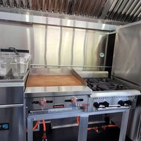 Camion de restauration mobile carré, remorque de traiteur personnalisée, camionnette de restauration extérieure pour burgers, pizzas, café, glaces, avec équipement de cuisine complet