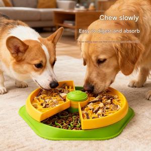Pet <b>Slow</b> <b>Feeder</b> <b>Bowl</b> Layered Design Anti Choke Feeding <b>Bowl</b> for Dogs and Cats Interactive Food Dispenser - Product Image 2