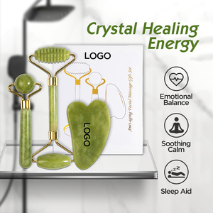 <span class=keywords><strong>Rullo</strong></span> <span class=keywords><strong>per</strong></span> Massaggio Facciale in Giada Naturale, Set di Bellezza con <span class=keywords><strong>Rullo</strong></span> in Giada e Gua Sha, Strumento <span class=keywords><strong>per</strong></span> Massaggio e Cura della <span class=keywords><strong>Pelle</strong></span> - Product Image 2
