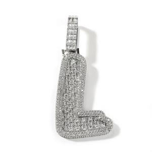 Colgante de Letra Personalizado VVS Baguette con Nombre, Diamantes Moissanita Iced Out, Plata 925, Lujo Hip Hop - Product Image 5