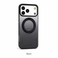 Coque Holographique Dégradée IMD pour iPhone 15 Pro Max avec Anneau Magnétique Pliable, Support de Chargement Sans Fil, Translucide, OEM ODM