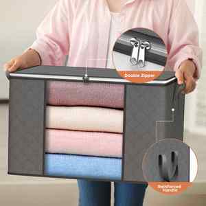 Large Bags Clothes <b>Bins</b> Foldable Closet Organizers Storage Containers for Blanket Comforters Sheets Pillows Toys Custom Logo - Product Image 4