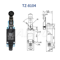 Interrupteur de fin de course momentané HABOO TZ 8108 8111 8122 5A/220V levier à rouleau rotatif étanche pour machine industrielle