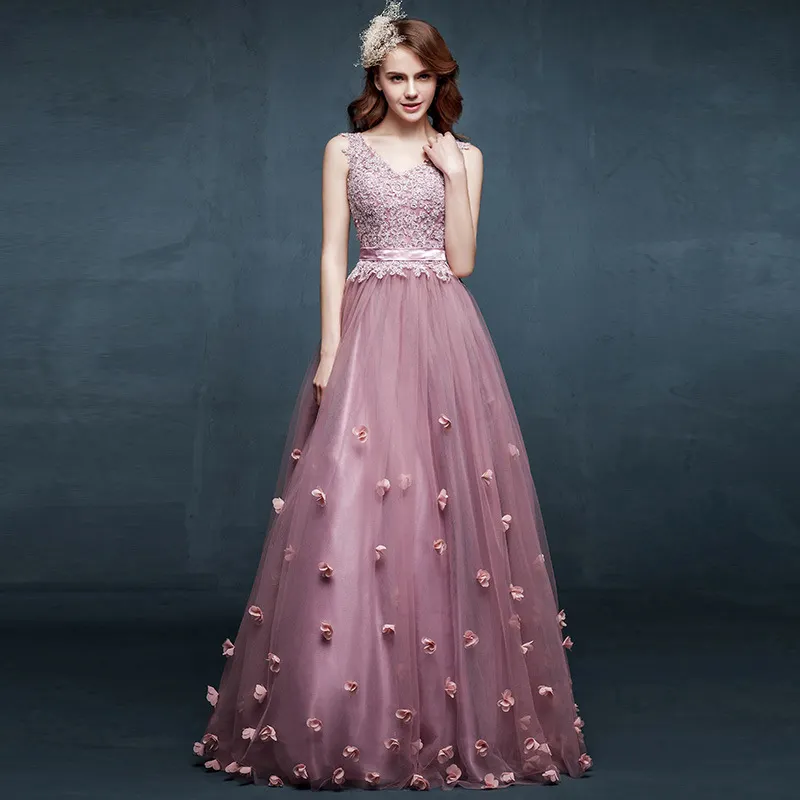 Evening dress female banquet temperament pink Manufacturer made host birthday party star gradient skirt drop shipping fulfill