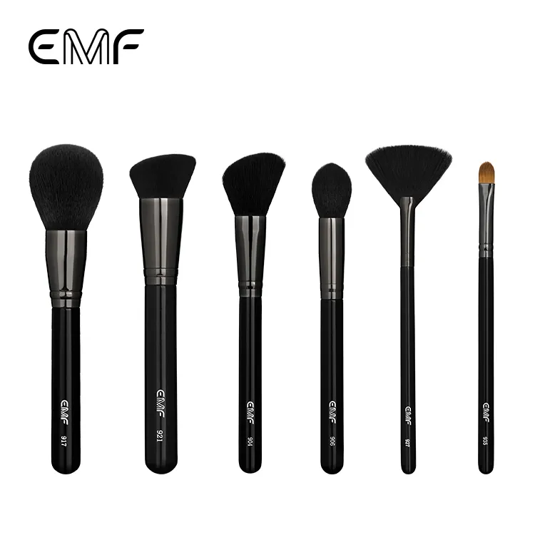 EMF High Quality Soft 6pcs Face Makeup Brush Set With Free Design You Own Logo Of Makeup Brush Set