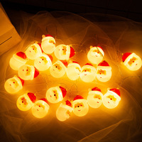 Guirlande lumineuse LED rechargeable en forme de Père Noël, lumières de Noël colorées et mignonnes pour la décoration intérieure/extérieure