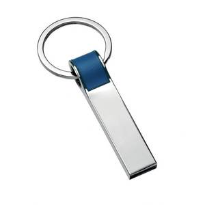 Porte-clés sifflet bleu en alliage métallique avec sangle en cuir, souvenir, cadeau - Product Image 2