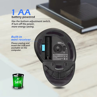 Ratón de Muñeca Ergonómico Vertical Inalámbrico 2.4G con Retroiluminación Óptica USB para Diestros, Ideal para Gamers - ¡EN STOCK!