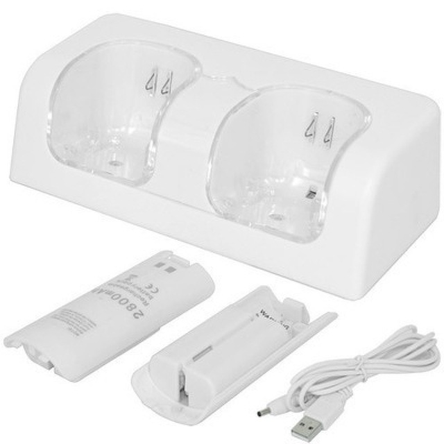 Remotes Battery Charger Dual Charging Dock Station With Two Rechargeable Batteries for Wii/Wii U Game Remote Controller