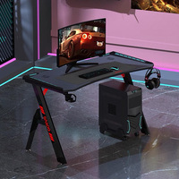 Table de jeu ergonomique 2026 à succès – Mobilier de salle de jeux – Bureau d'ordinateur de jeu en forme de Z avec support pour téléphone