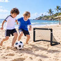 Gawang Sepak Bola Mini Portabel dan Tahan Lama untuk Anak-Anak, Peralatan Latihan Olahraga Luar Ruangan, Gawang Sepak Bola Lipat