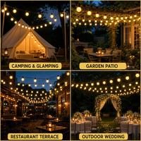 Guirlande lumineuse LED G50 Globe 5M 20 ampoules IP66 étanche, câble noir, connectable AC, pour extérieur, camping, jardin, terrasse, fête, décoration OEM