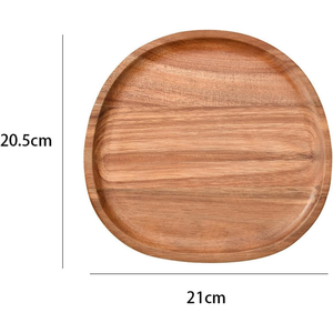 Plateau de service en bois d'acacia écologique et durable, plateau de dîner irrégulier personnalisé avec logo, plateau pour collations, fruits, desserts pour les fêtes - Product Image 6