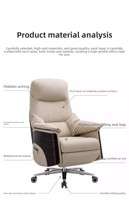 Fauteuil de bureau et d'ordinateur moderne inclinable de première classe, en cuir véritable, électrique, intelligent et réglable, confortable et luxueux pour usage prolongé