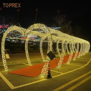 3D Led Motif Arch Lighted Lights For Metal Entrance Garden Arch Wedding Stage Decoration For Holiday Celebrations