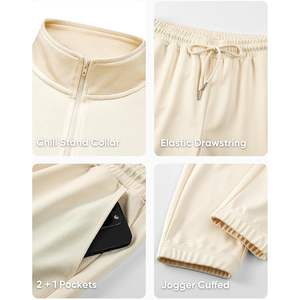 Conjunto de Chándal de Otoño para Hombre 2025 Personalizado, Cómodo, de 2 Piezas, Estilo Old Money, con Polo de Cierre de Cremallera y Pantalones de Chándal de Sarga para Descansar - Product Image 2