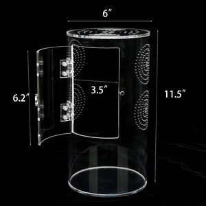 Örümcek Gecko için Premium şeffaf böcek besleme konteyner küçük sürüngen kafes teraryum besleme kutusu - Product Image 3