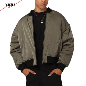 YUDI produttore giacca Bomber Cropped Full Zip per uomo percorso oversize logo personalizzato squadrato giacca Utility giacche Plus Size - Product Image 1