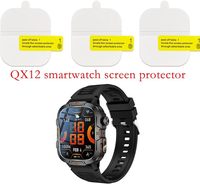 YiQungo Lot de 3 films protecteurs d'écran transparents en TPU semi-adhésifs respirants pour montre connectée QX12/QX11 – Accessoire privé convivial