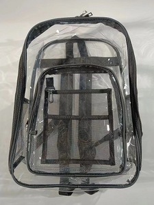 Mochila transparente con logotipo personalizado para niños y niñas mochilas transparentes de PVC con 2 bolsillos frontales para el trabajo universitario - Product Image 6