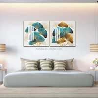 Décoration murale moderne pour la maison, impressions abstraites, peinture HD imprimée UV, feuille dorée nordique, toile, peinture sur porcelaine cristalline