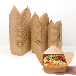 Chất lượng cao Phân hủy thực phẩm hộp giấy không thấm nước oilproof giấy kraft Hộp Ăn Trưa với cửa sổ - Product Image 2