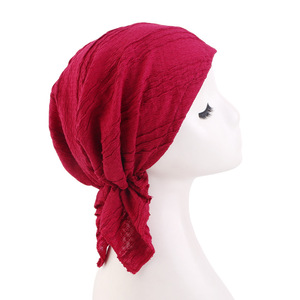 <span class=keywords><strong>Foulard</strong></span> plissé doux pré-noué pour femmes, bonnets <span class=keywords><strong>chimio</strong></span>, turbans, chapeaux pour le cancer, bonnets de nuit, couvre-cheveux, écharpes - Product Image 2